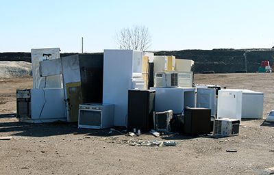 A pile of bulky items at the landfill
