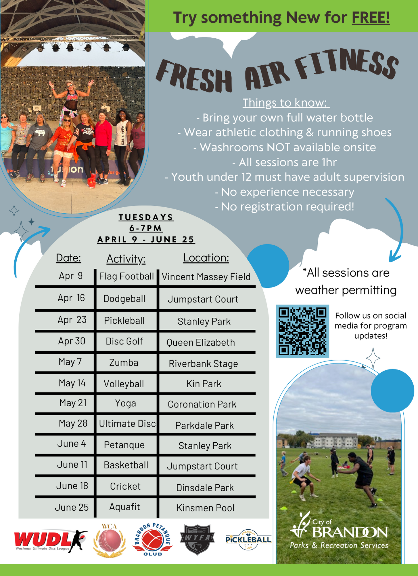 Fresh Air Fitness Fall Schedule