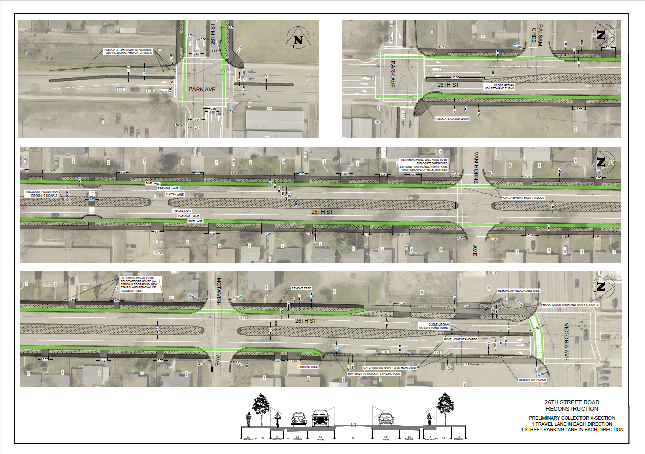 Raised cycle track aerial