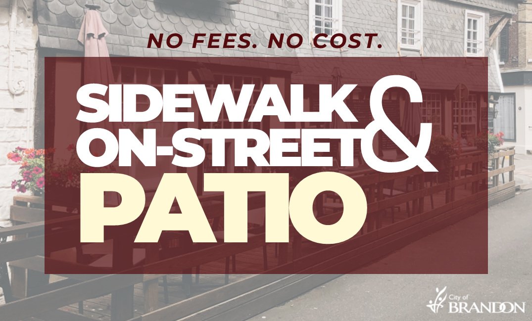 Sidewalk and on-street patio no fees no cost