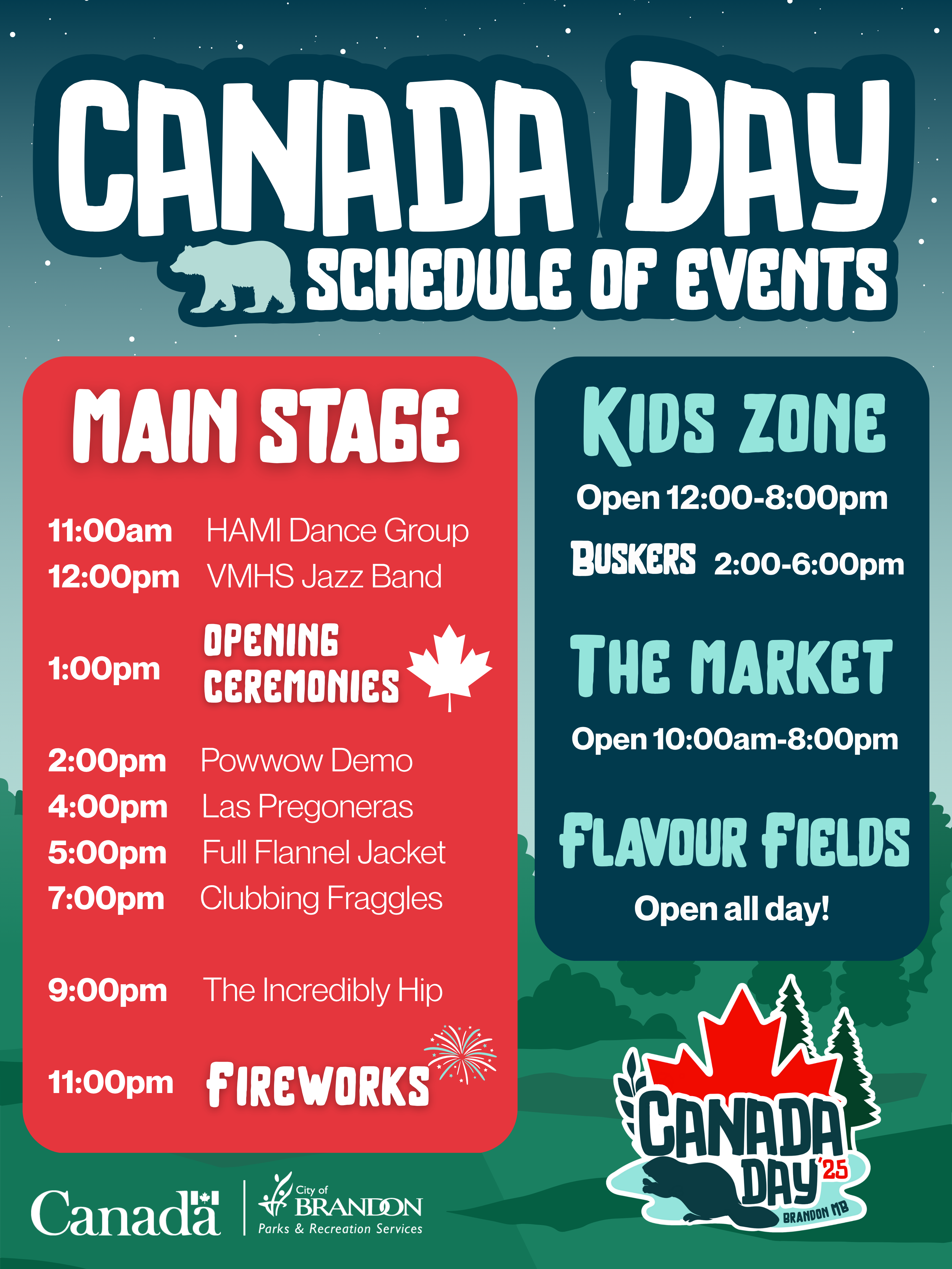 Canada Day Schedule of Events