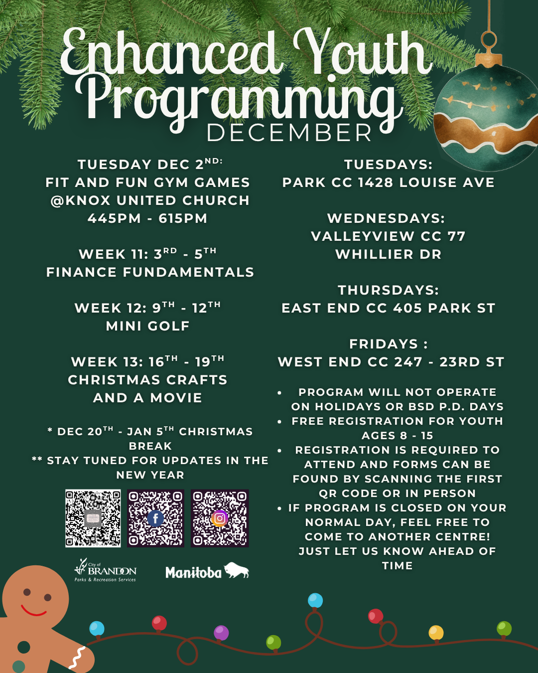 December - Enhanced Youth Programming