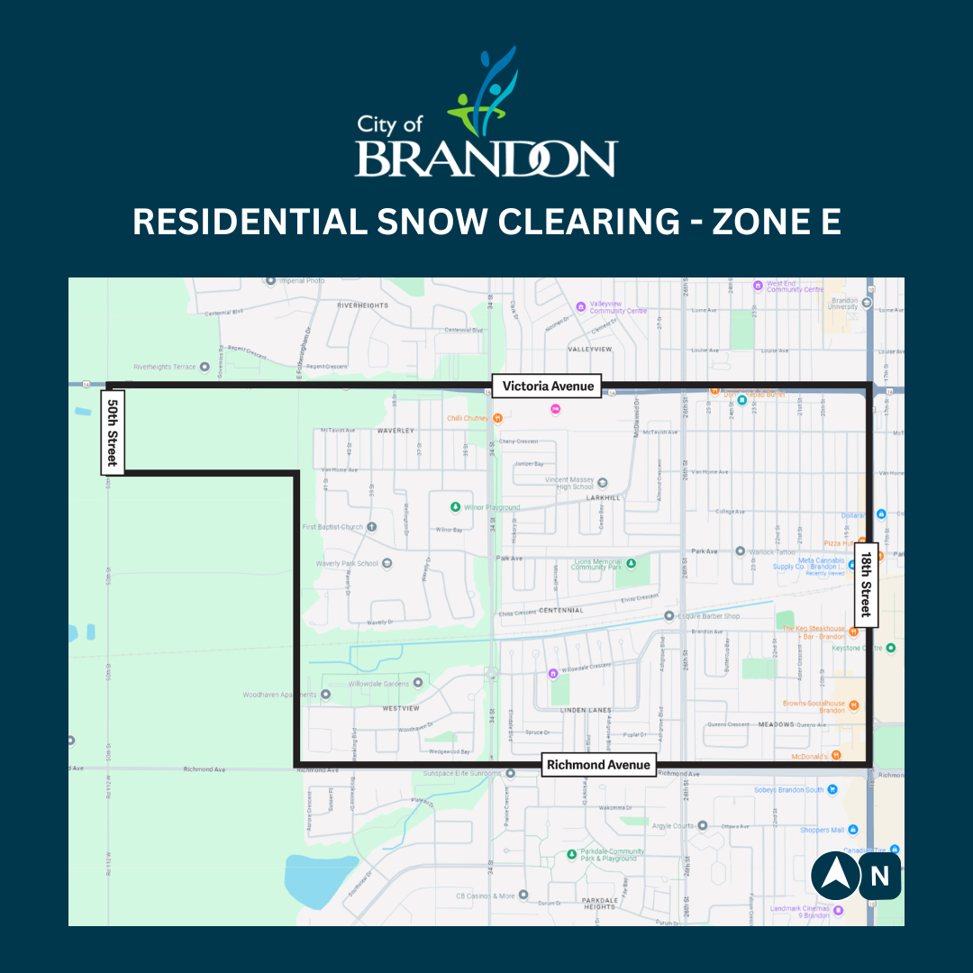 Map of Residential Snow Clearing Zone E